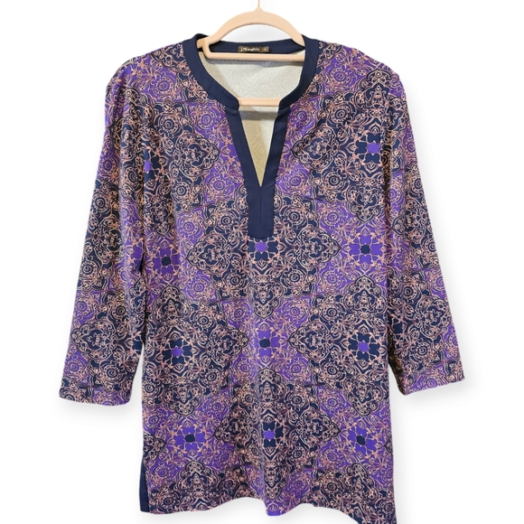 J. McLaughlin Tops - J. McLaughlin Catalina Paisley Print Long Sleeve Tunic Top Shirt
